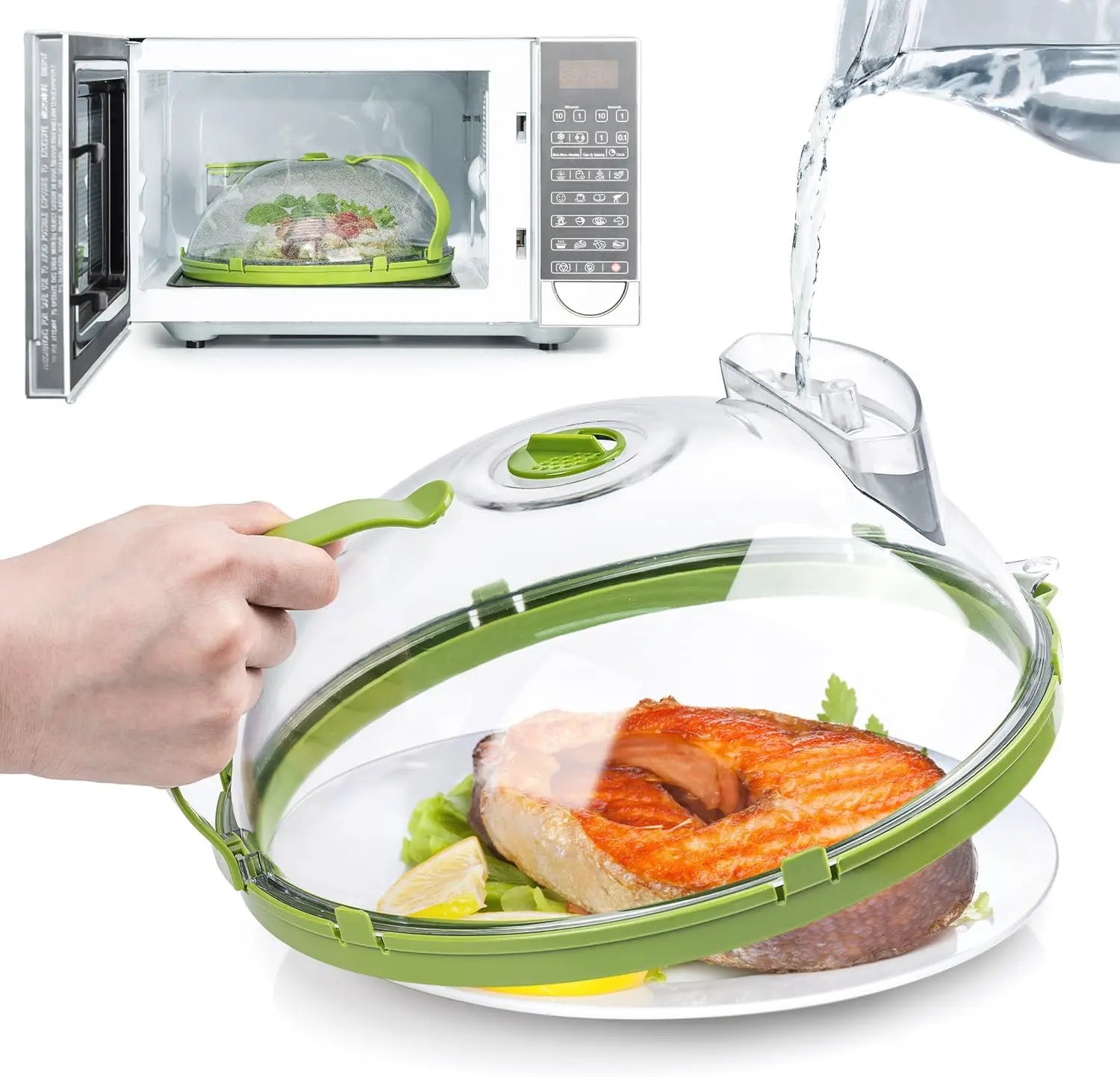 Microwave Food Cover | Steam Vent Splatter Guard With Handle