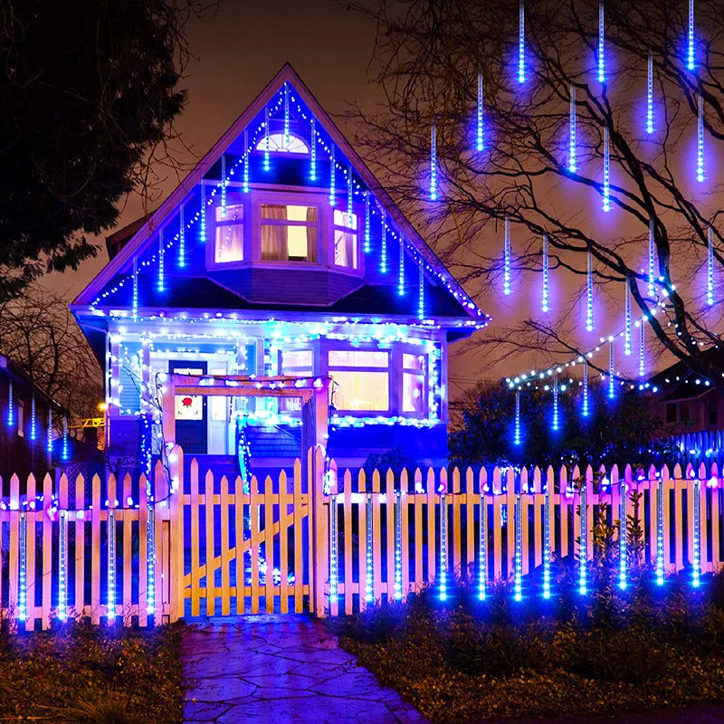 LED Meteor Shower Lights | Waterproof Cascading Outdoor Tubes