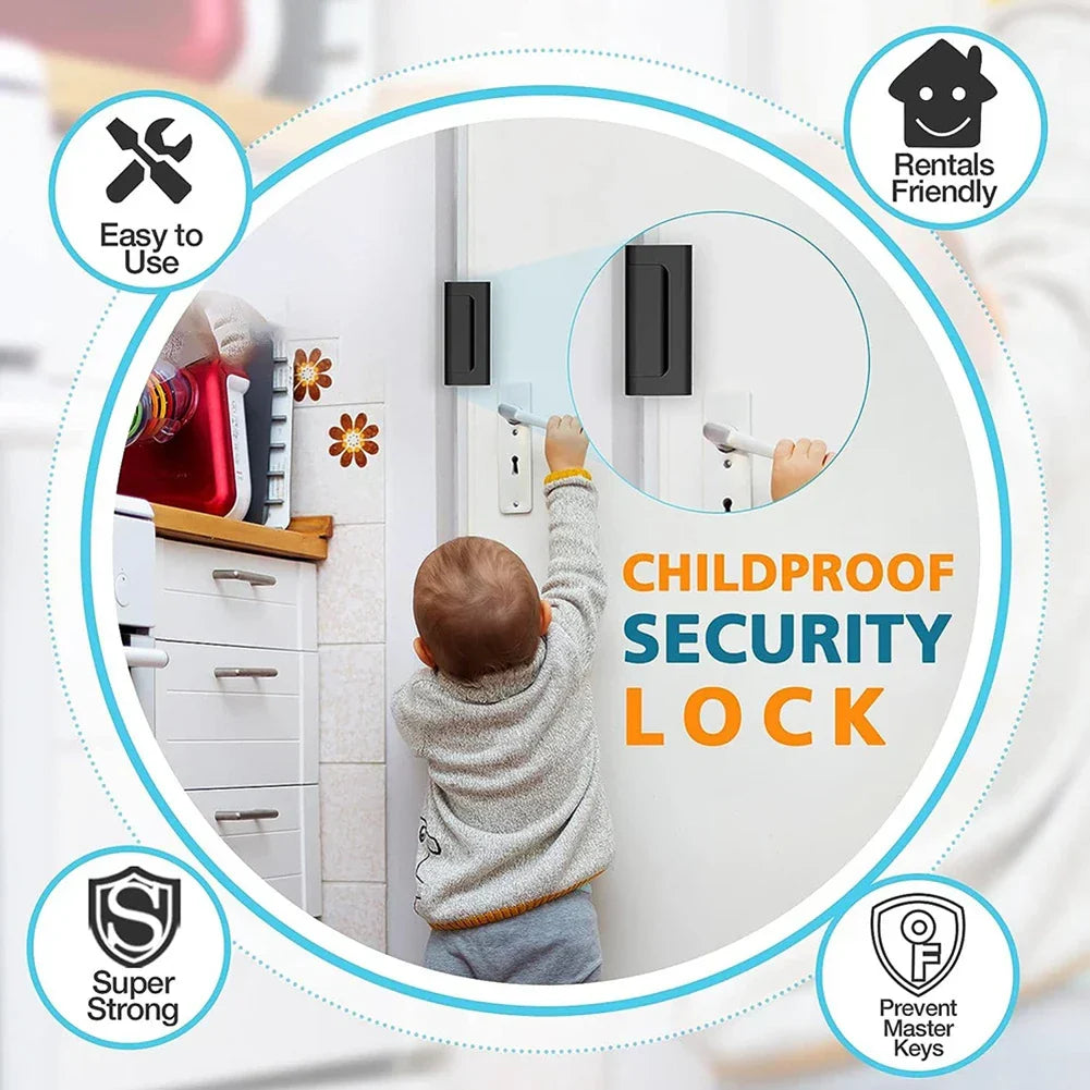Smart Door Security Lock | Aluminum Alloy Childproof Latch