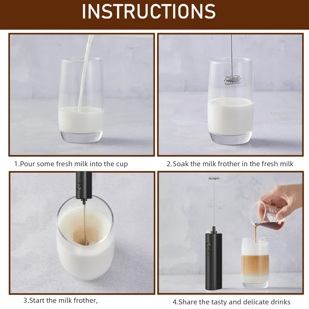 Electric Milk Frother | Professional Handheld Coffee Whisk
