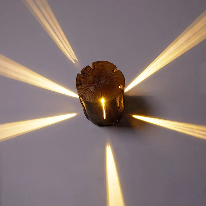 Rustic Tree Stump Light | LED Garden Path Lamp