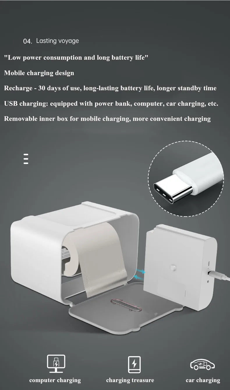 Smart Touchless Tissue Dispenser | Wall-Mount Automatic Paper Holder