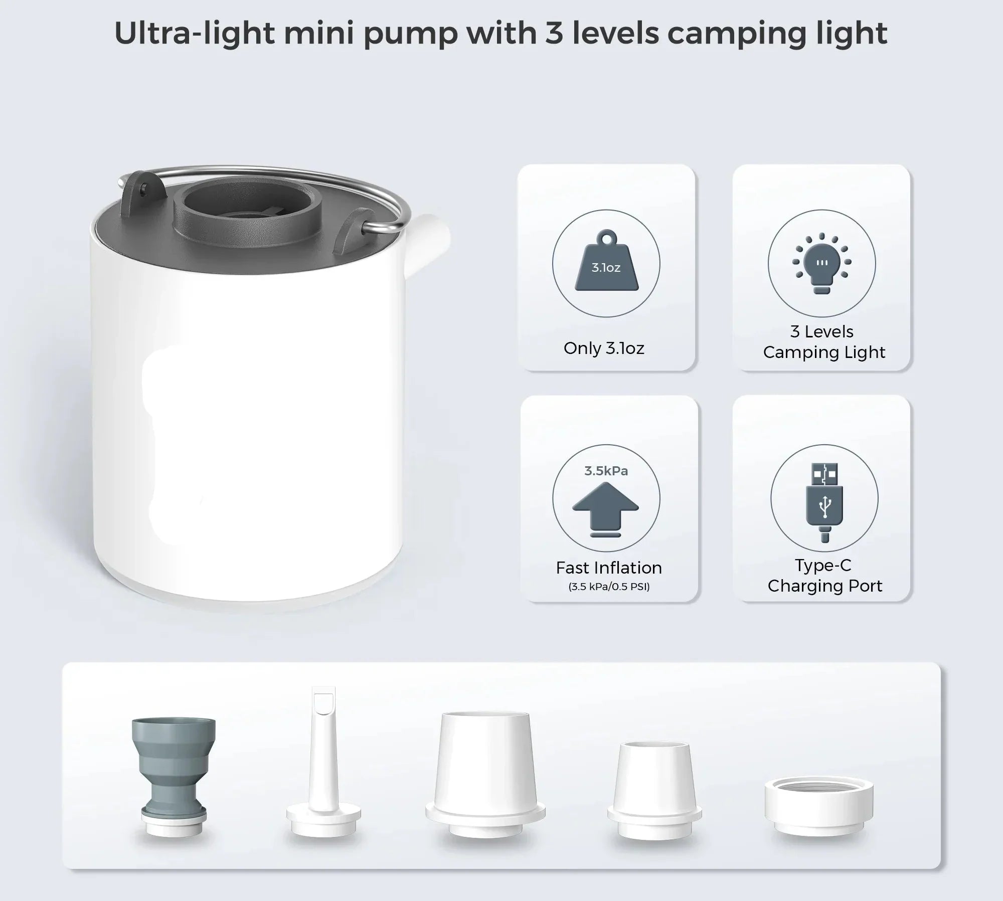 Portable Electric Air Pump | USB Rechargeable Mini Inflator