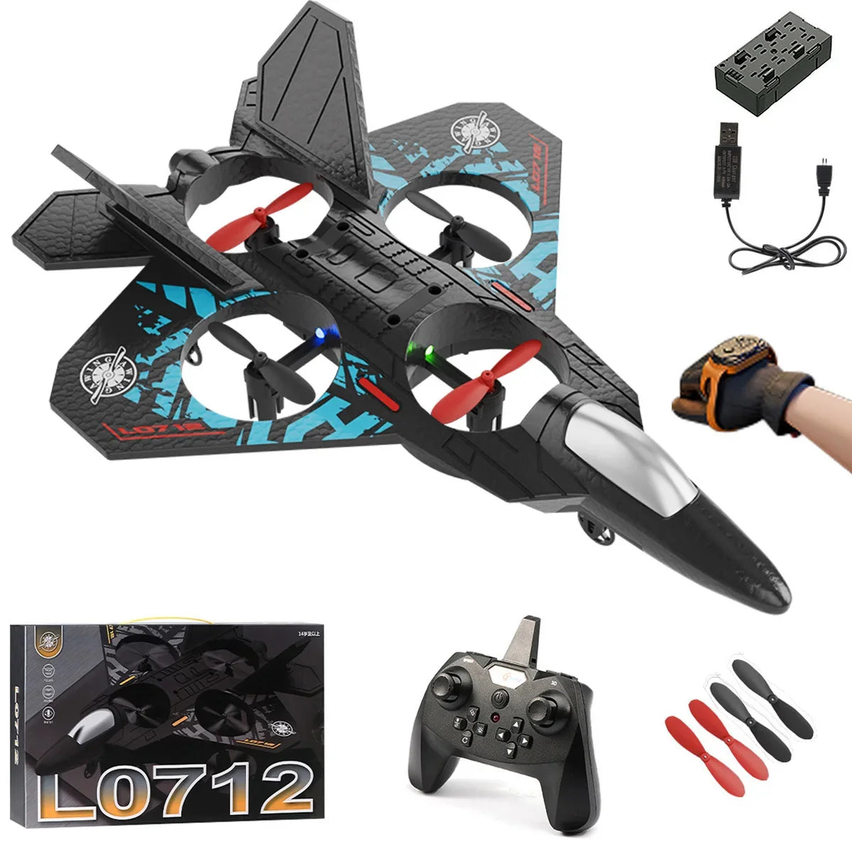 RC Fighter Drone | Quad Motor Gravity Sensor Aircraft