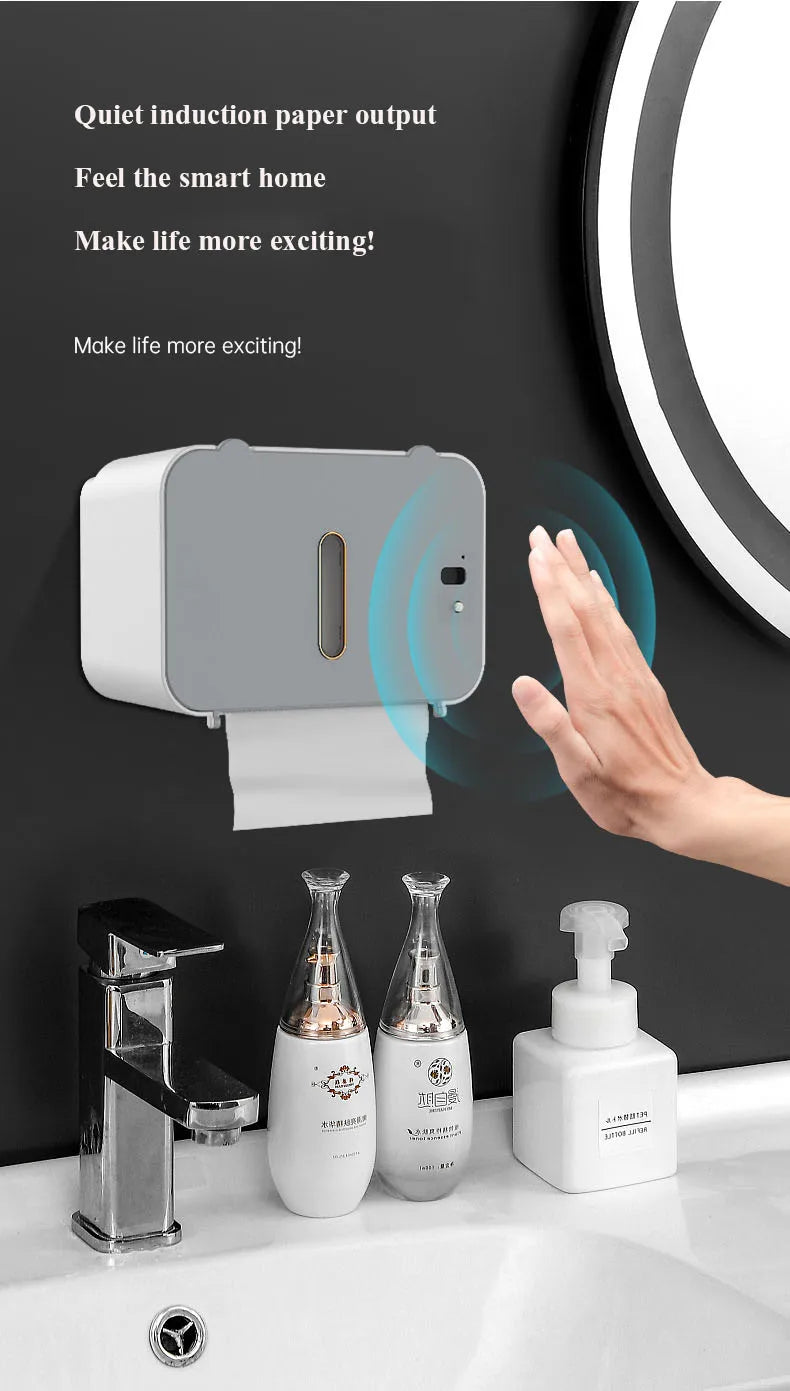 Smart Touchless Tissue Dispenser | Wall-Mount Automatic Paper Holder