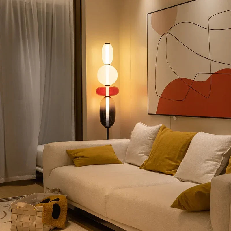 Modern Floor Lamp | Stacked Glass Spheres Design