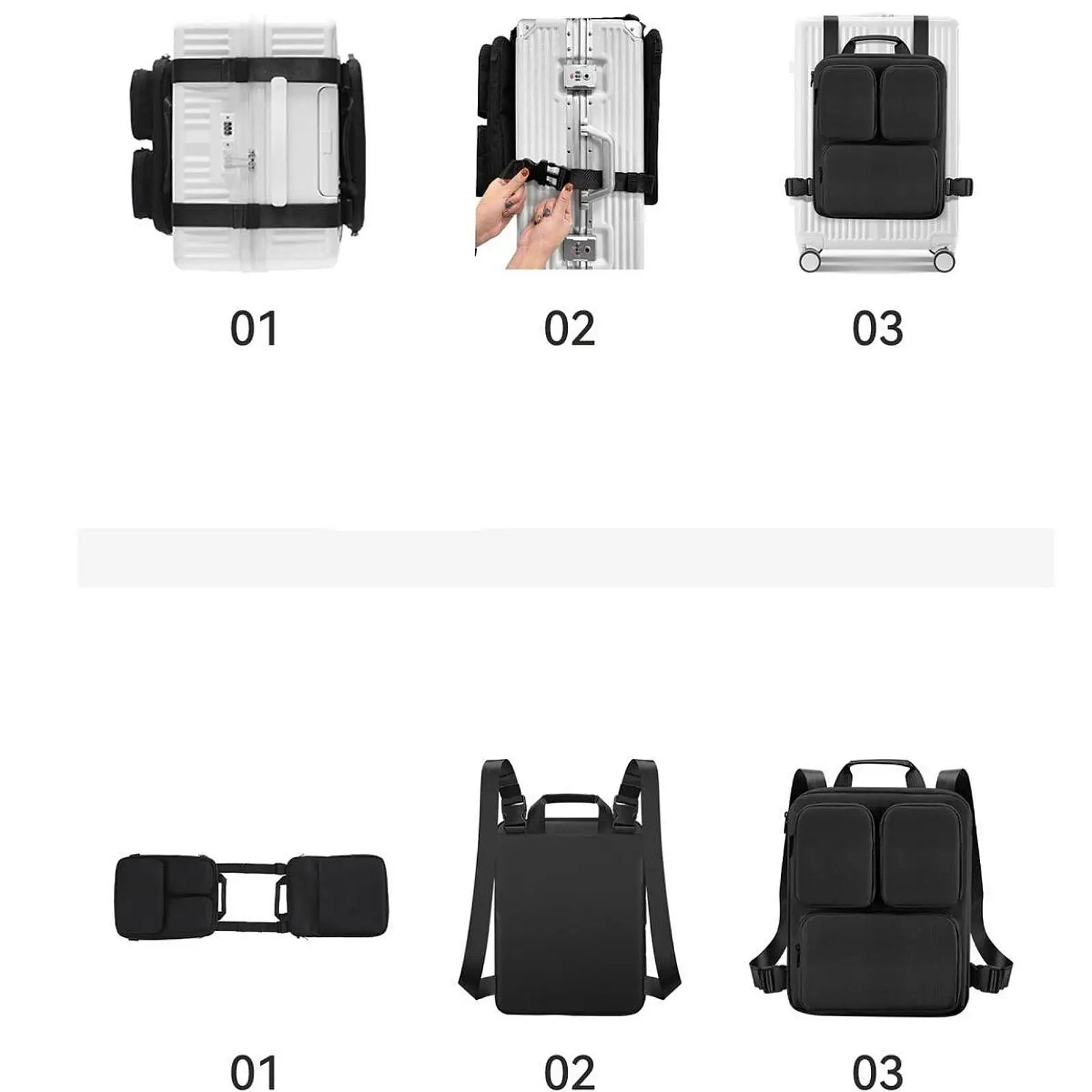 Travel Luggage Organizer | Multi-Compartment Suitcase Attachment