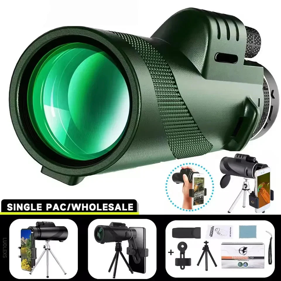 Professional Monocular Telescope | 80x Magnification BAK4 Prism