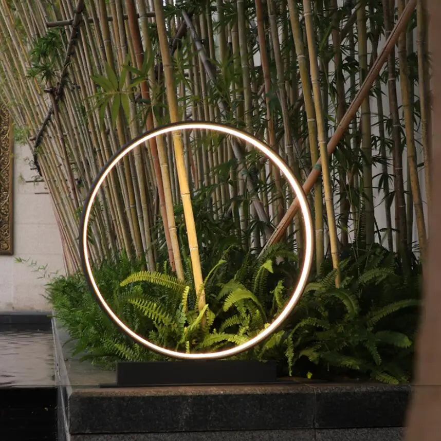 LED Circle Floor Lamp | Modern Aluminum Ring Design