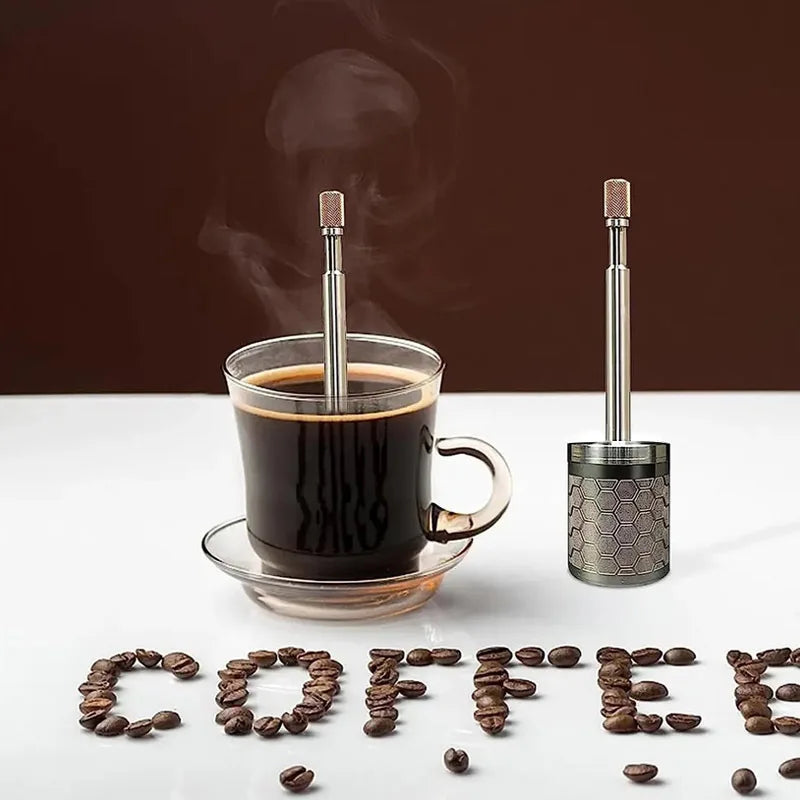 Portable French Press Coffee & Tea Maker | Stainless Steel Travel Brewer