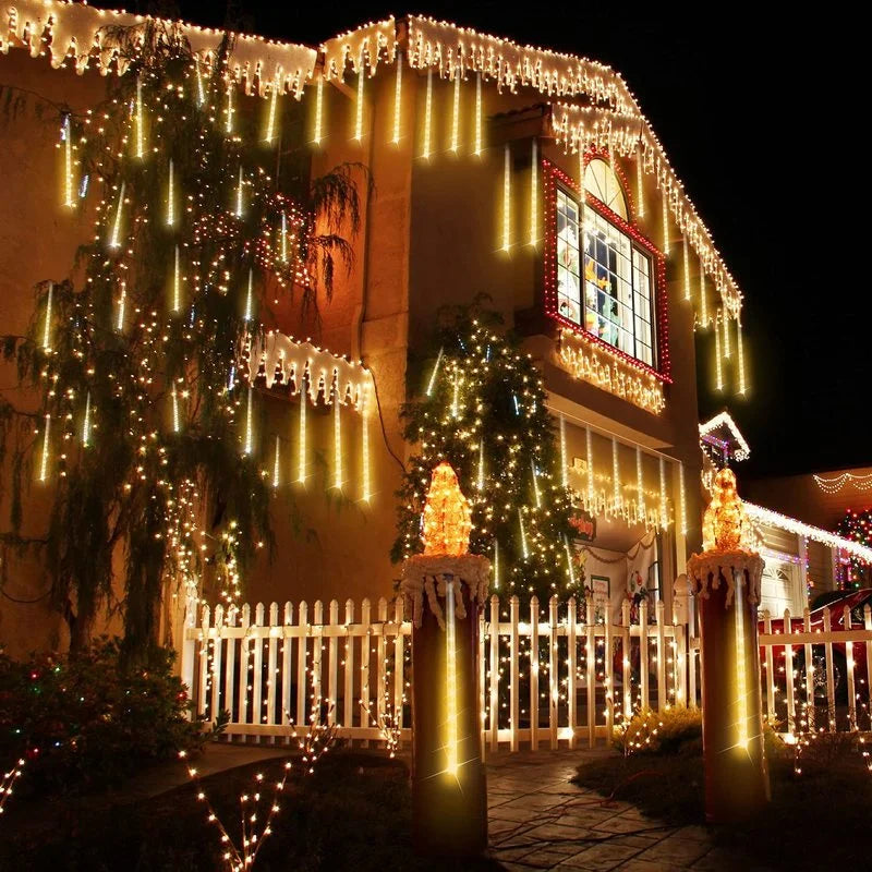 LED Meteor Shower Lights | Waterproof Cascading Outdoor Tubes