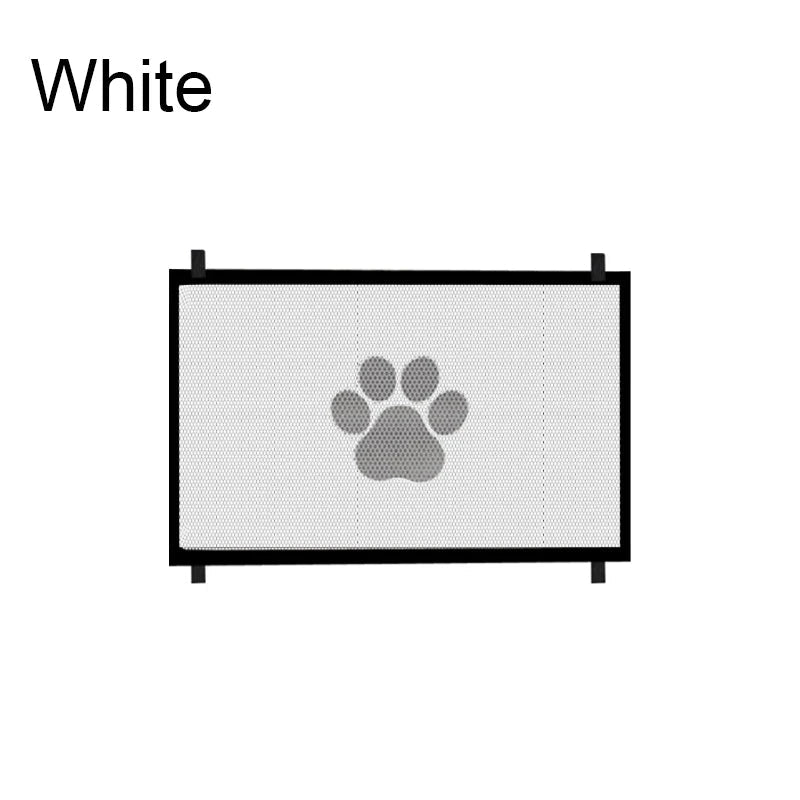 Retractable Pet Safety Gate | Mesh Barrier with Paw Print Design