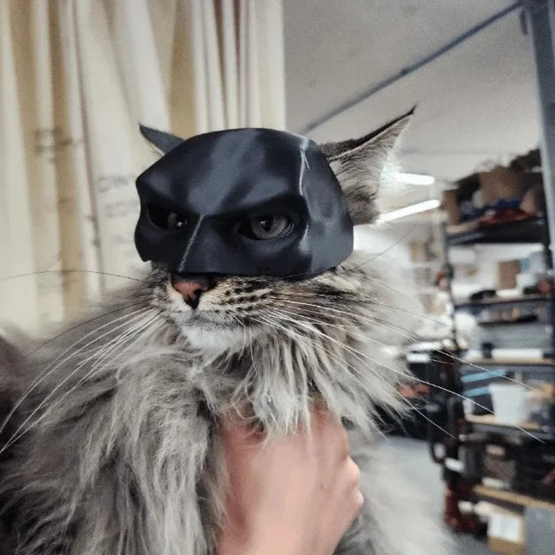 Batman Cat Mask | Black PLA Superhero Pet Costume