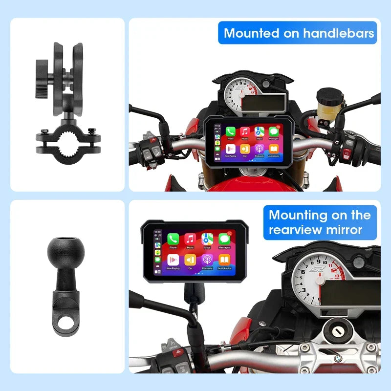 Smart Motorcycle Display | IPX7 Waterproof CarPlay Android Auto