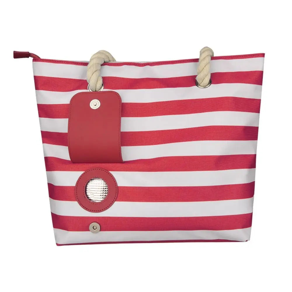 Insulated Wine Tote Bag | Nautical Stripe Dispenser Design