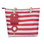 Insulated Wine Tote Bag | Nautical Stripe Dispenser Design