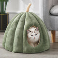 Plush Cat Bed | Pumpkin Shape Design For Winter Comfort