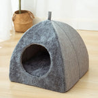 Plush Cat House | Triangular Velvet Pet Shelter