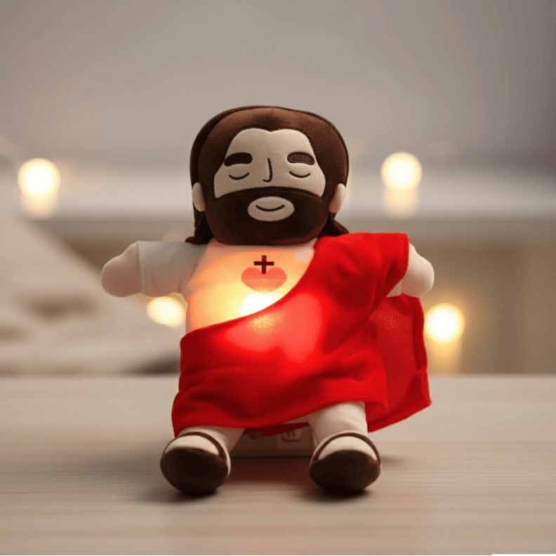 Jesus Plush Toy | Breathing Sleep Companion with LED Light