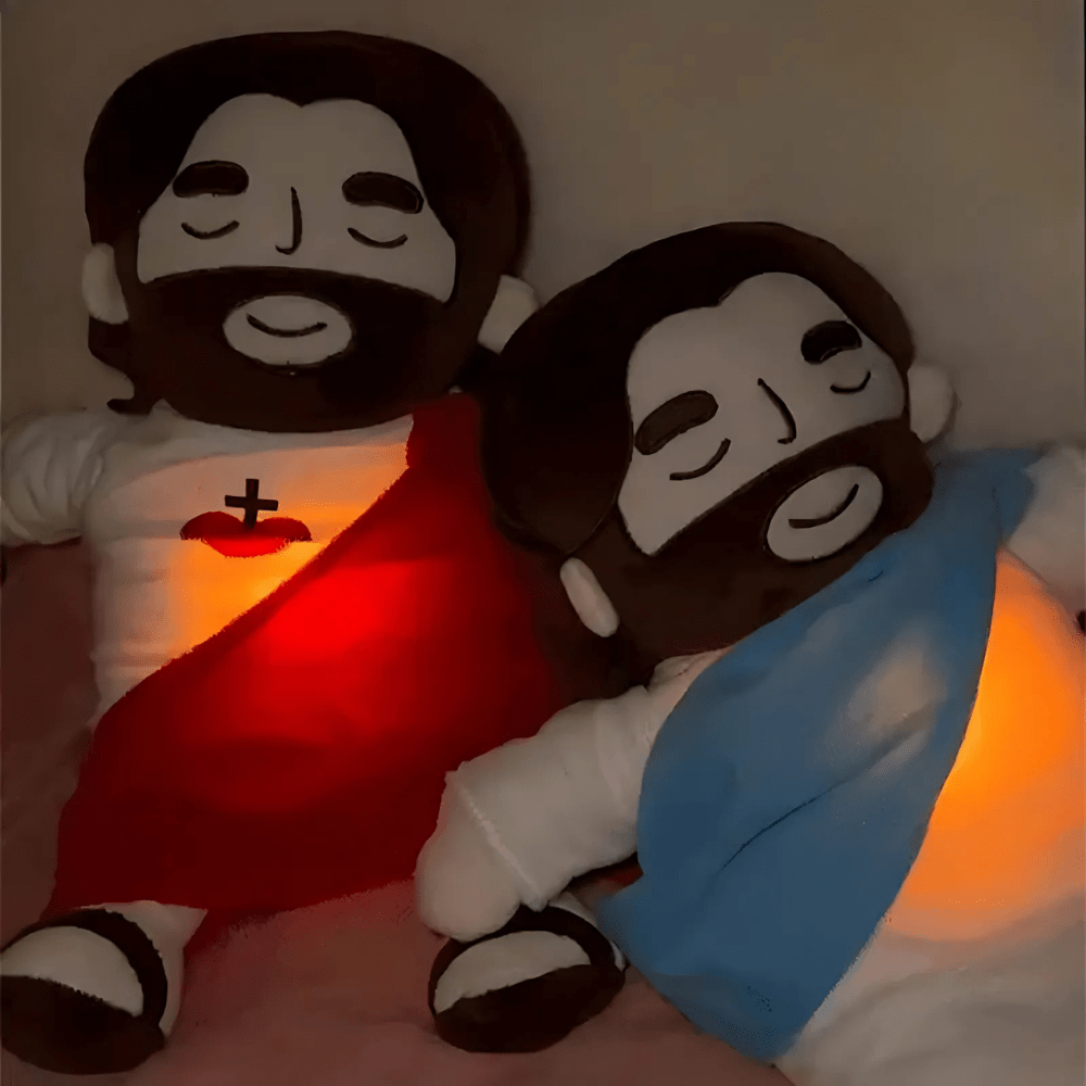 Jesus Plush Toy | Breathing Sleep Companion with LED Light