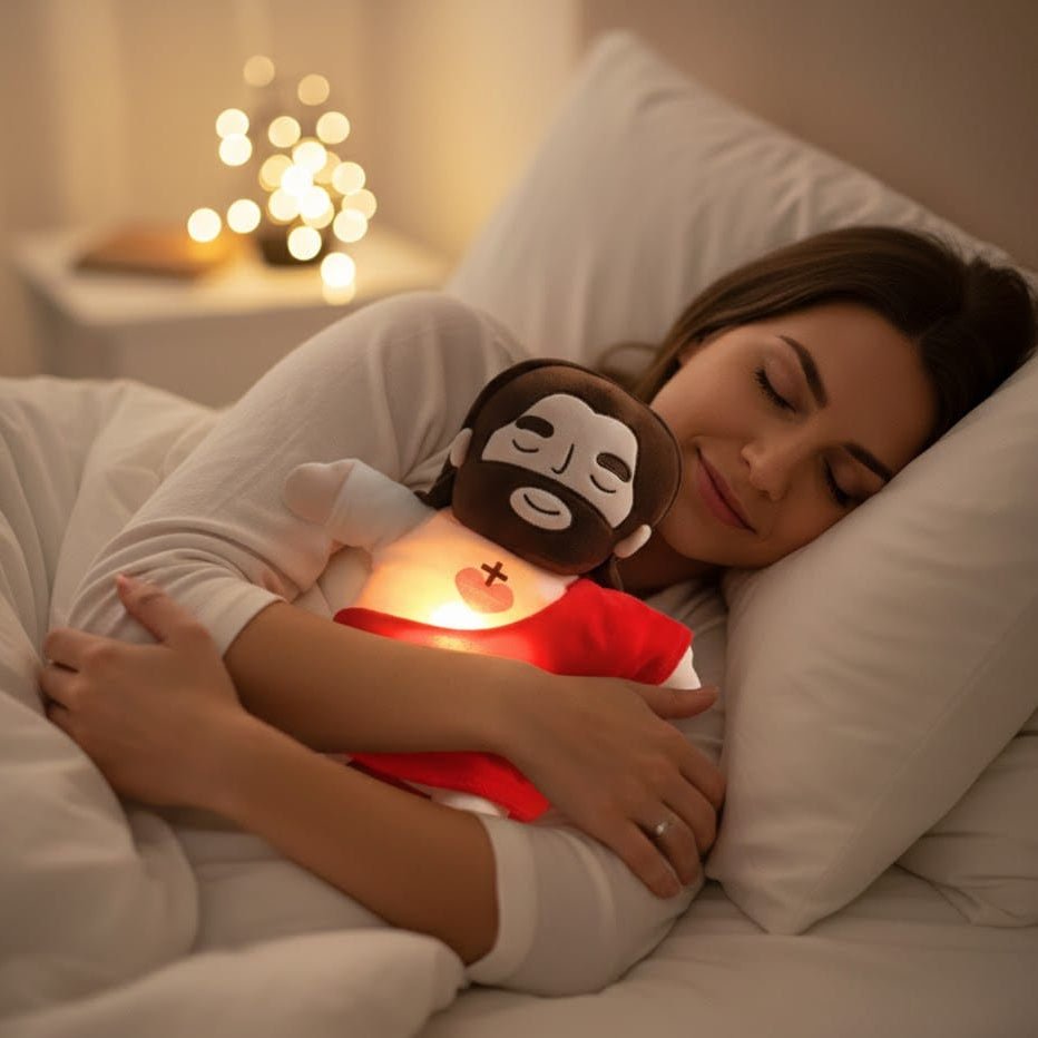 Jesus Plush Toy | Breathing Sleep Companion with LED Light