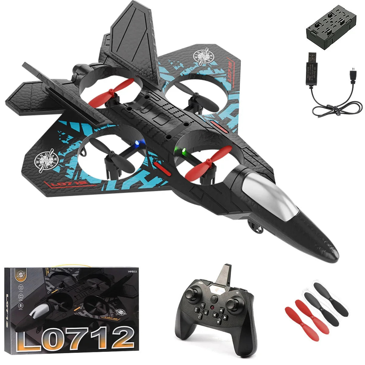 RC Fighter Drone | Quad Motor Gravity Sensor Aircraft