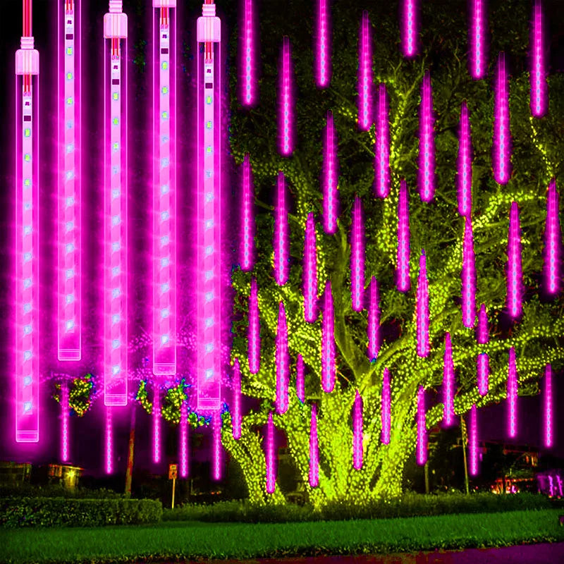 LED Meteor Shower Lights | Waterproof Cascading Outdoor Tubes