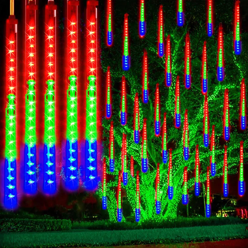 LED Meteor Shower Lights | Waterproof Cascading Outdoor Tubes
