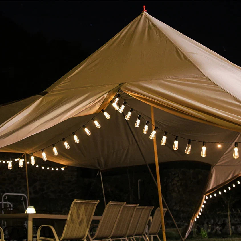 Solar String Lights | Retro Edison Glass Bulb Design