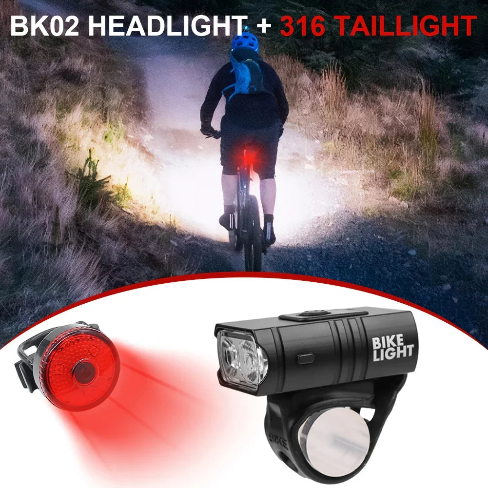 LED Bicycle Light Set | USB Rechargeable Front and Rear Safety Lights