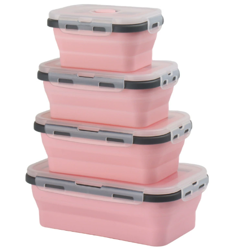 Collapsible Silicone Food Containers | Leak-Proof Storage Set