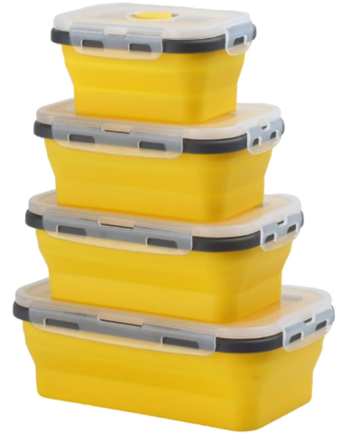 Collapsible Silicone Food Containers | Leak-Proof Storage Set