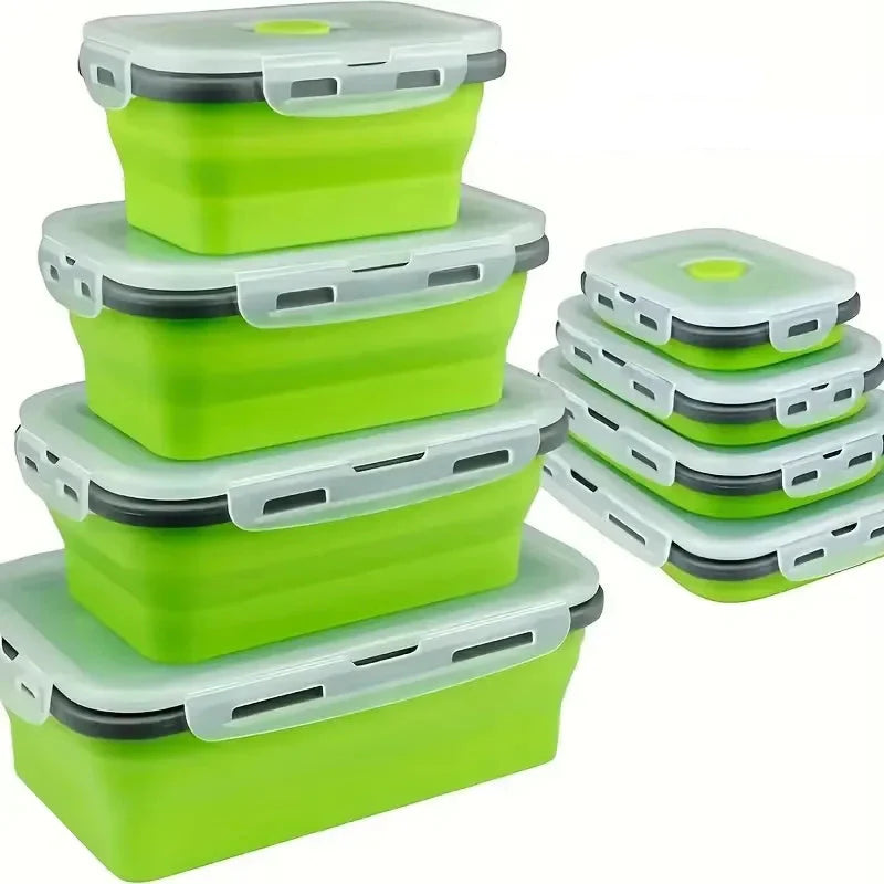 Collapsible Silicone Food Containers | Leak-Proof Storage Set