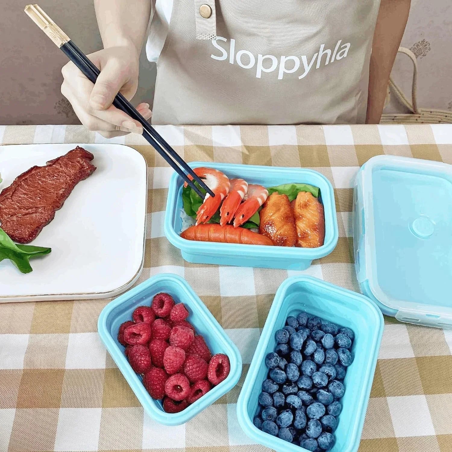 Collapsible Silicone Food Containers | Leak-Proof Storage Set