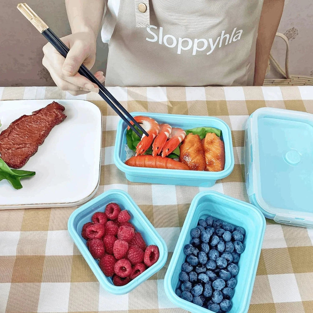 Collapsible Silicone Food Containers | Leak-Proof Storage Set