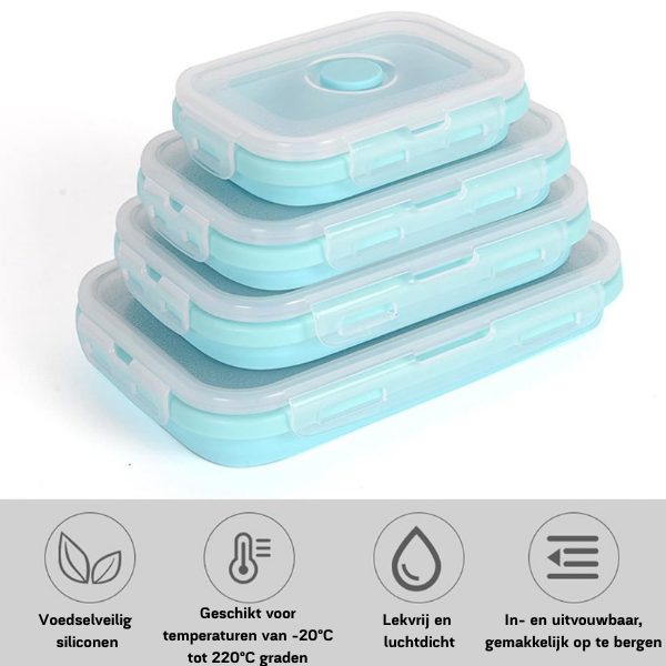 Collapsible Silicone Food Containers | Leak-Proof Storage Set