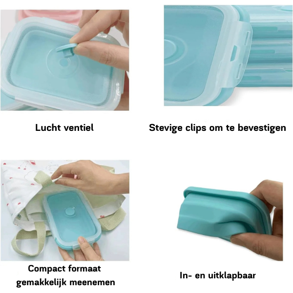 Collapsible Silicone Food Containers | Leak-Proof Storage Set
