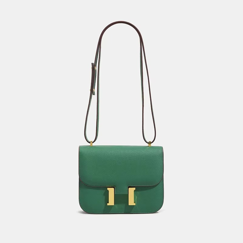 Classic Leather Crossbody Bag | Gold Hardware Square Design