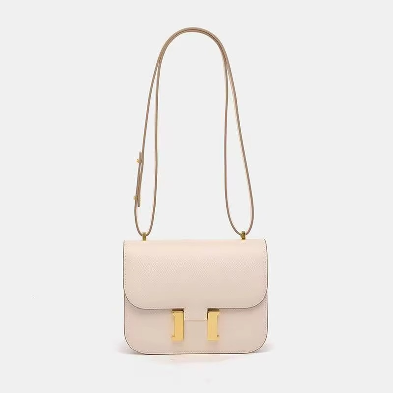 Classic Leather Crossbody Bag | Gold Hardware Square Design