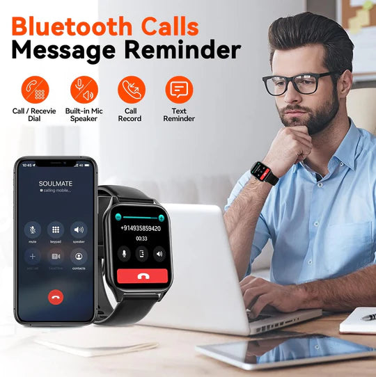 Smart Health Watch | Advanced Glucose & Heart Rate Monitor