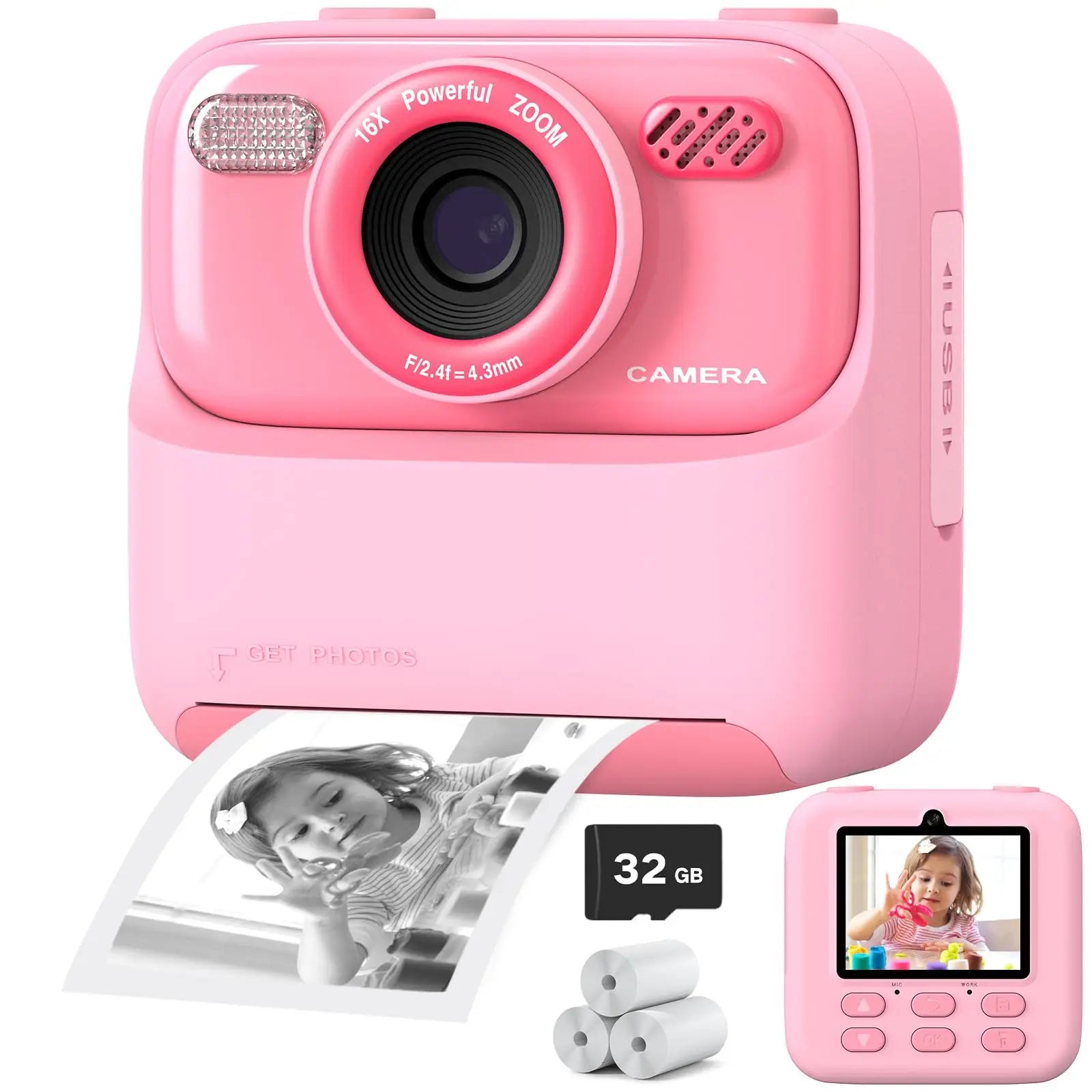 Kids Instant Camera | HD Photo Printing with 32GB Storage