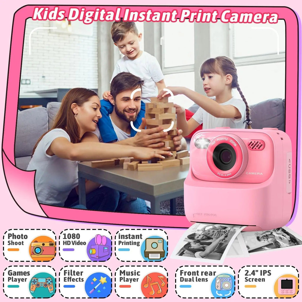 Kids Instant Camera | HD Selfie Digital Camera With Print Function