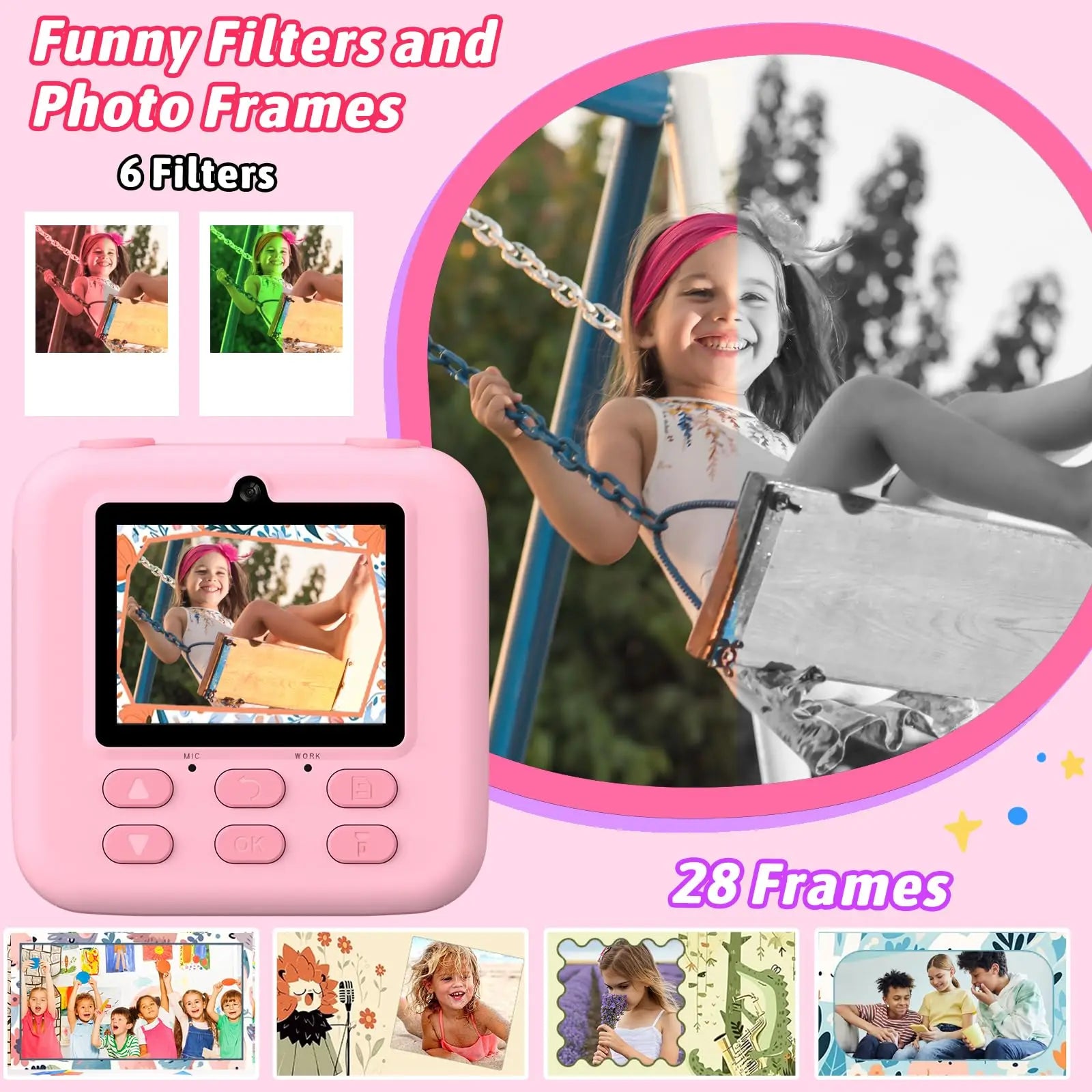 Kids Instant Camera | HD Selfie Digital Camera With Print Function