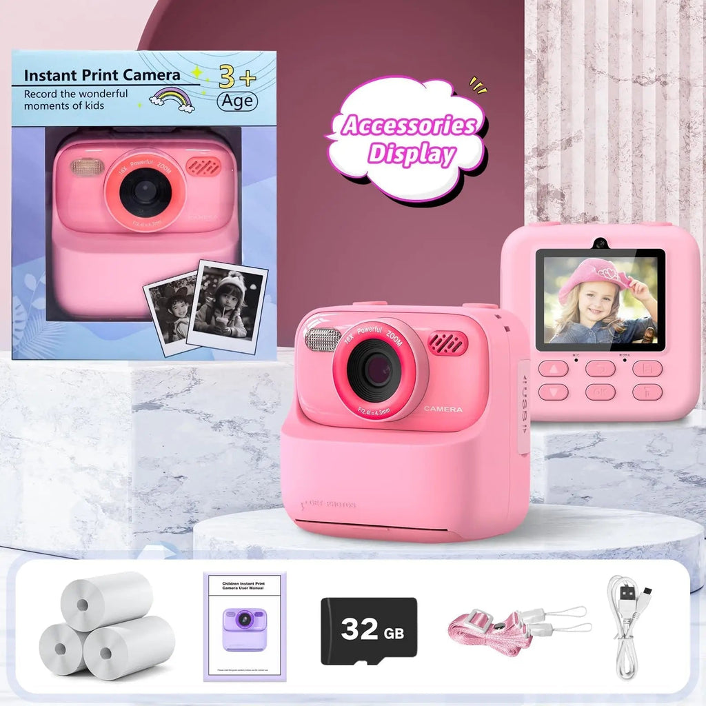 Kids Instant Camera | HD Selfie Digital Camera With Print Function