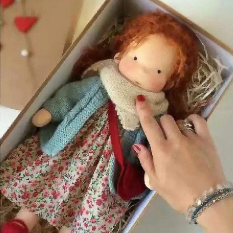 Waldorf Cotton Plush Doll | Handmade Knit Outfit with Gift Box