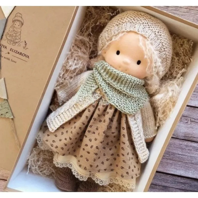 Waldorf Cotton Plush Doll | Handmade Knit Outfit with Gift Box