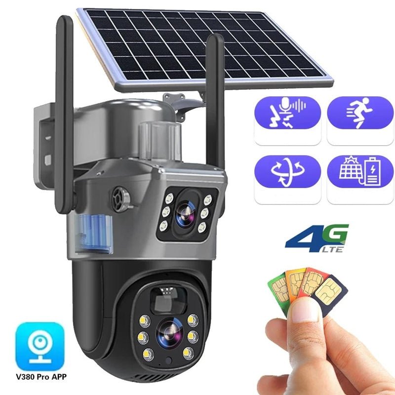 Solar Security Camera | 4K Wireless Surveillance with 360° Rotation