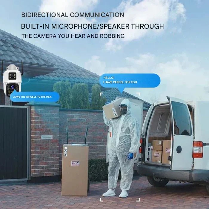 Solar Security Camera | 4K Wireless Surveillance with 360° Rotation