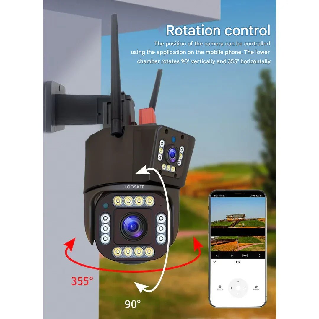 Solar Security Camera | 4K Wireless Surveillance with 360° Rotation