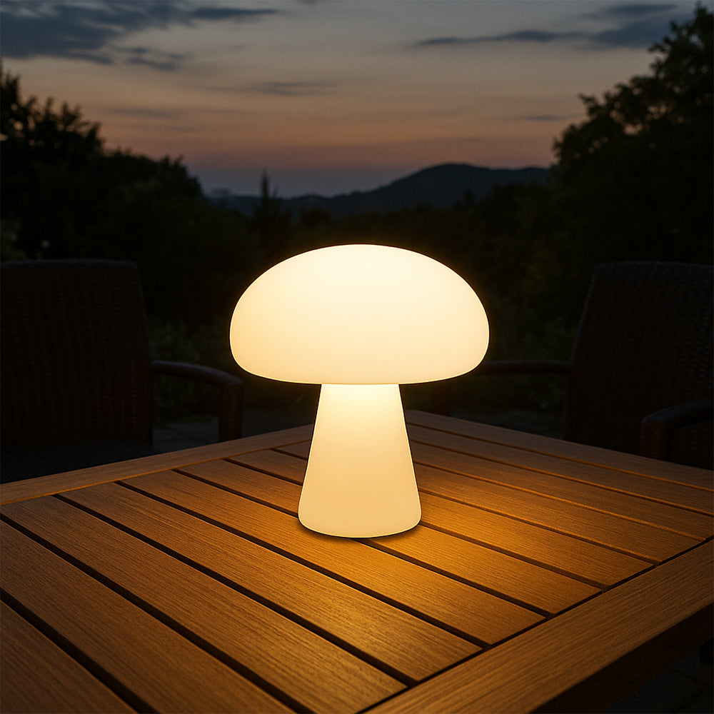 Modern Mushroom Table Lamp | Warm White LED Indoor Outdoor Light